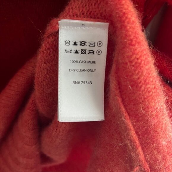 Rachel Zoe Cashmere Crew Neck Sweater Orange Women's Small - Picture 7 of 7